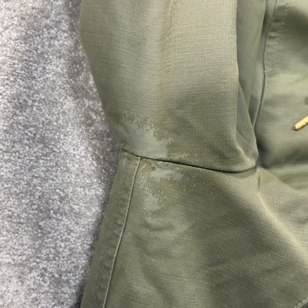JCrew Perfect Winter Parka Olive Quilted Lined Faux Fur Hood Coat‎ Womens *L - Picture 12 of 13